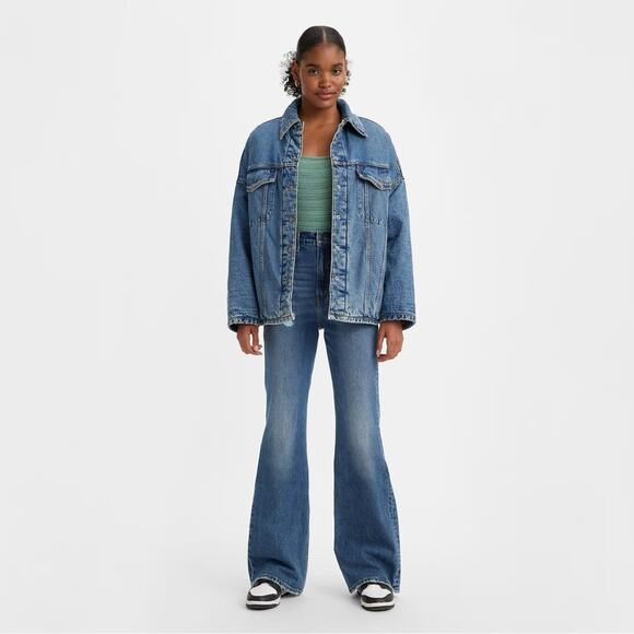 NEW Levi’s 70’s High Rise Flare Premium Jeans Distressed Womens Size W27 L32 - Picture 3 of 9